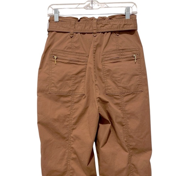 Anthropologie Ellie Embroidered Cotton Utility Pants with Belt 2 Tan - Picture 11 of 16